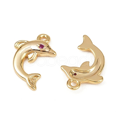 Brass Micro Pave Clear Cubic Zirconia Charms KK-B137-01G-1