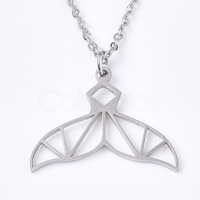 Non-Tarnish 201 Stainless Steel Pendant Necklaces NJEW-T009-JN075-1-45-1