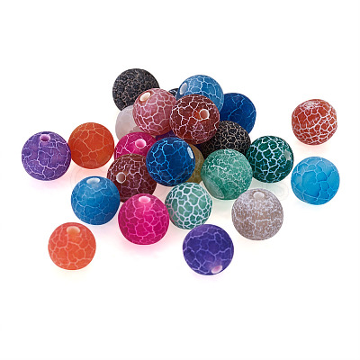 300Pcs 15 Colors Natural Crackle Agate Beads G-TA0001-26-1