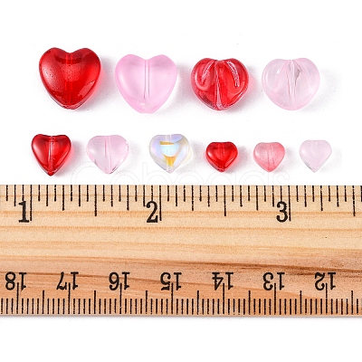 80Pcs 13 Style Transparent Spray Painted Glass Beads GLAA-FS0001-30-1