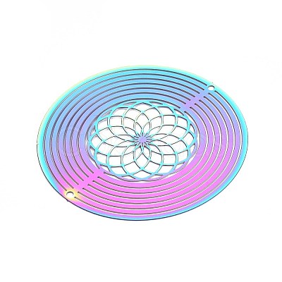 201 Stainless Steel 3D Rotating Hanging Wind Spinner STAS-T064-92-1