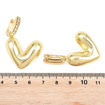 Brass Micro Pave Clear Cubic Zirconia Hoop Dangle Earrings EJEW-G471-30A-G-1