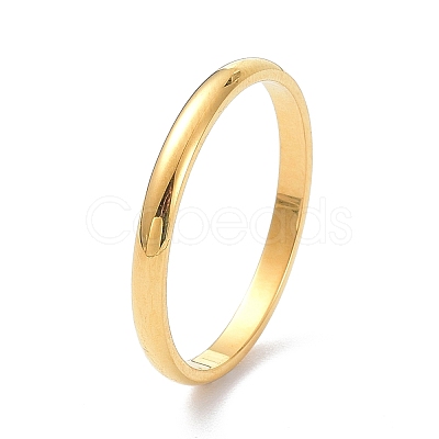 2mm Polished Plain Dome Finger Ring for Girl Women RJEW-C012-05G-G-1