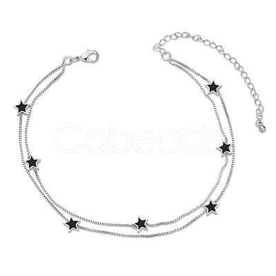 SHEGRACE Brass Multi-Strand Anklets JA174D-1