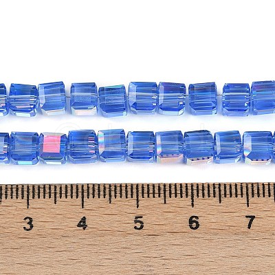 Electroplate Transparent Glass Beads Strands EGLA-B011-07A-AB03-1
