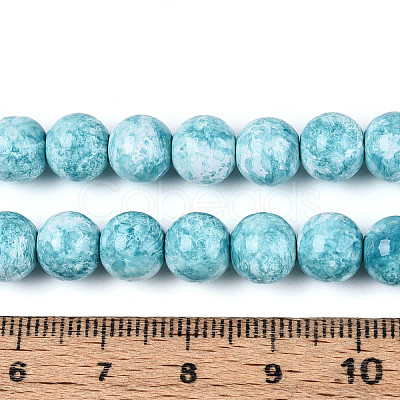 Baking Paint Glass Beads Strands DGLA-N016-8mm-08-1