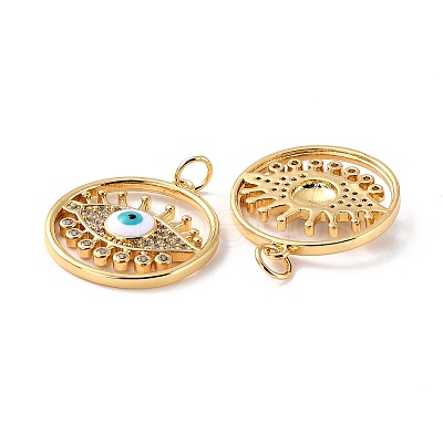 Brass Micro Pave Cubic Zirconia Pendants ZIRC-P092-028G-03-RS-1