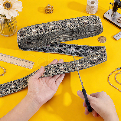 Ethnic Style Polyester Ribbon OCOR-WH0003-084B-1