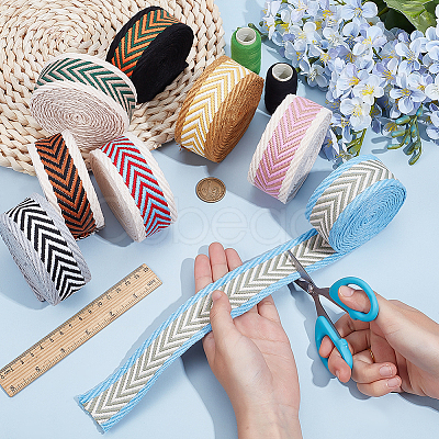 20 Yards 8 Colors Polycotton Herringbone Ribbon OCOR-PH0006-82-1