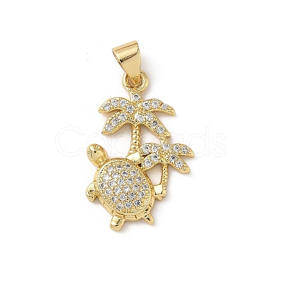 Brass Micro Pave Cubic Zirconia Pendants KK-D502-28C-G-1