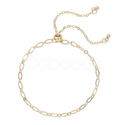 Brass Cable & Figaro Chain Slider Bracelets for Women BJEW-JB13156-1