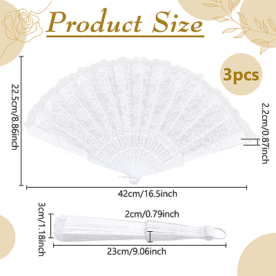 Plastic & Lace Folding Fan AJEW-WH0709-241A-1