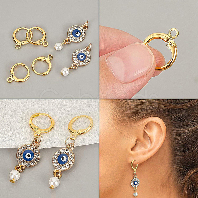 Brass Huggie Hoop Earring Findings KK-BC0005-28G-1