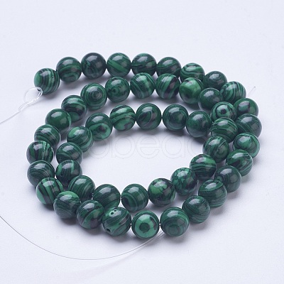 Synthetic Malachite Beads Strands G-D855-02-8mm-1