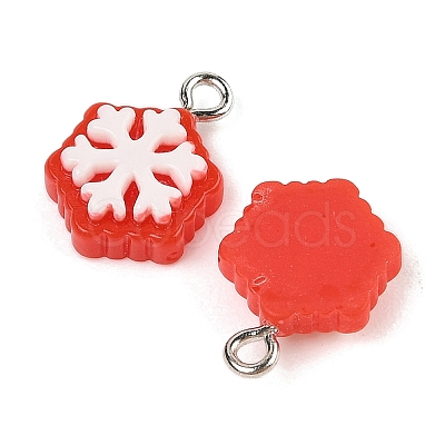 Christmas Theme Opaque Resin Pendants RESI-S08-02B-1