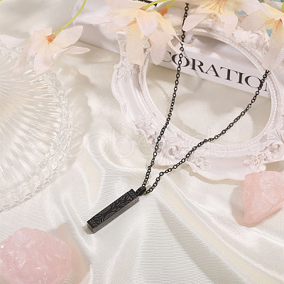 304 Stainless Steel Rectangle with Tree of Life Pendant Urn Ashes Necklaces NJEW-WH0036-030EB-1