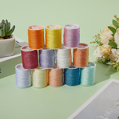 12 Rolls 12 Colors Metallic Sewing Thread OCOR-CY0002-02B-1