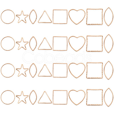 32Pcs 8 Style Brass Linking Ring KK-AR0003-06-1