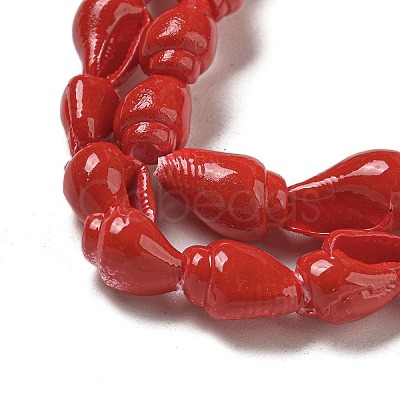 Spray Painted Natural Spiral Shell Beads Strands X1-BSHE-G039-08E-1
