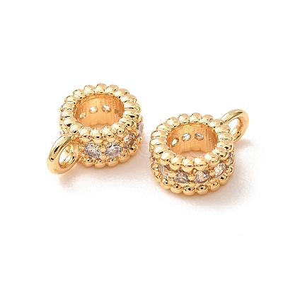 Brass Micro Pave Cubic Zirconia Tube Bails KK-F942-12G-1