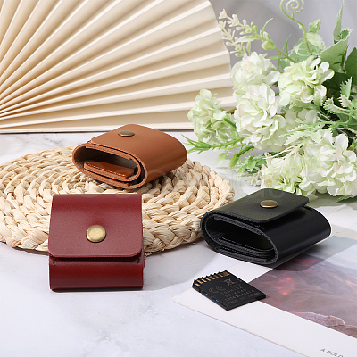 3Pcs 3 Colors PU Leather Card Case AJEW-FH0005-57-1
