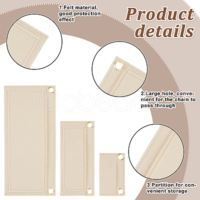 4Pcs Rectangle Felt Purse Organizer Insert FIND-DR0001-97B-1