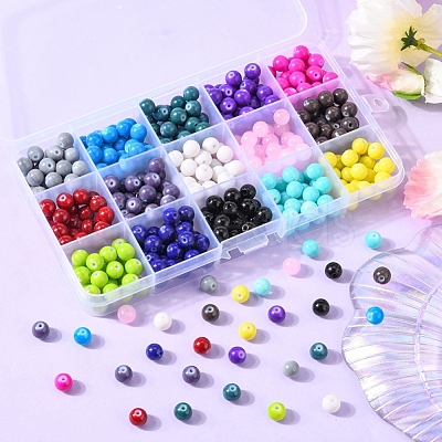 Baking Paint Glass Beads DGLA-Q026-02-1
