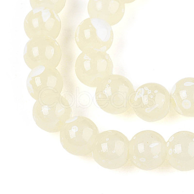 Baking Paint Glass Beads Strands DGLA-N015-8mm-08-1