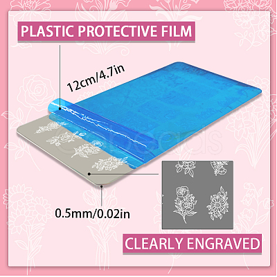 Stainless Steel DIY Nail Art Templates MRMJ-WH0092-087-1