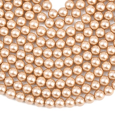 Eco-Friendly Dyed Glass Pearl Round Beads Strands HY-A002-8mm-RB064-1