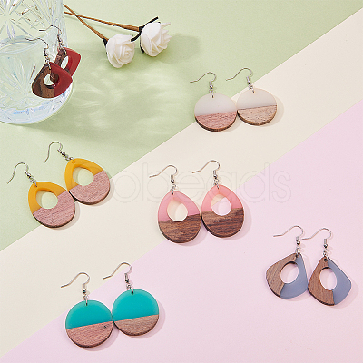 6 Pairs DIY Dangle Earring Making Kits DIY-SC0007-05-1