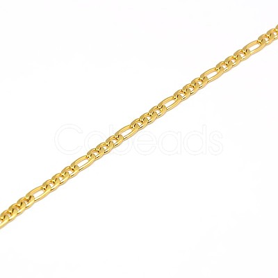 PVD Vacuum Plating 304 Stainless Steel Figaro Chain Necklace Making STAS-A028-N022G-1