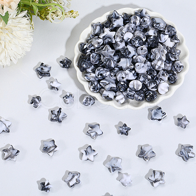 300Pcs 2 Styles Acrylic Beads OACR-PA0001-72-1