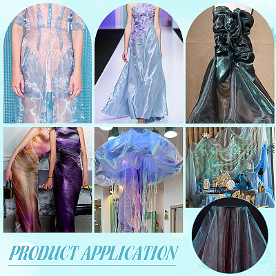 Polyester Organza Fabrics DIY-WH0622-186-1
