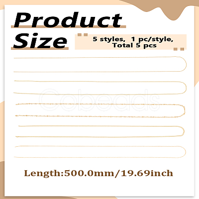 5Pcs 5 Styles Iron Chain CH-LP0001-02-1