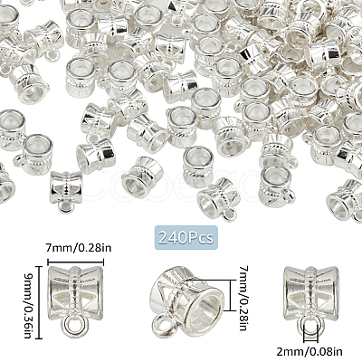 240Pcs Tibetan Style Alloy Tube Bails TIBE-SP0001-09S-1