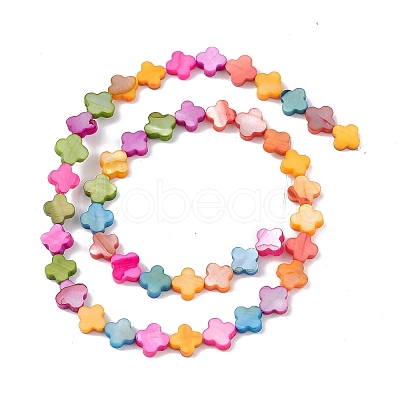 10 Strands Colorful Natural Freshwater Shell Dyed Beads Strands SHEL-M018-03-1