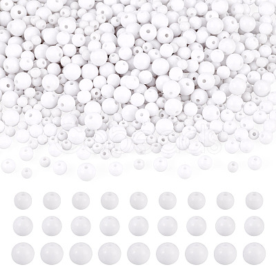 708Pcs 3 Styles Opaque Acrylic Beads MACR-TA0002-81-1