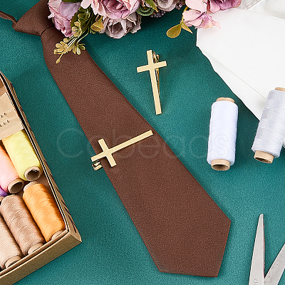Brass Tie Clips BUTT-WH0024-064G-1