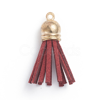Faux Suede Cord Tassels Pendant Decorations HJEW-WH0006-18J-1