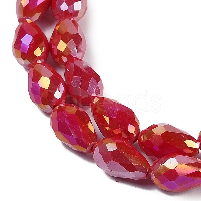 Opaque Solid Color Electroplate Glass Beads Strands LS-EGLA-N013-P6mm-B07-1