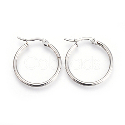 Tarnish Resistant 201 Stainless Steel Hoop Earrings EJEW-A052-19B-P-1
