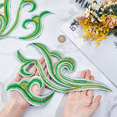 2Pcs Cloud Clothing Computerized Embroidery Cloth Iron on/Sew on Patches DIY-GF0012-97C-1