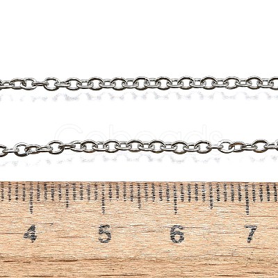 Non-Tarnish 304 Stainless Steel Cable Chain Necklace for Men Women X-STAS-L164A-01P-B-1
