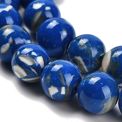 Assembled Synthetic Stone and Trochus Shell Beads Strands G-B128-08C-05-1