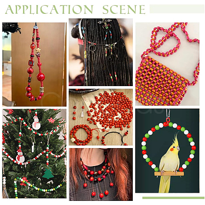 1005Pcs 5 Styles Dyed Natural Wood Beads WOOD-PH0003-42A-1