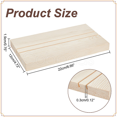 2 Slots Rectangle Wood Earring Display Card Stands EDIS-WH0031-19-1