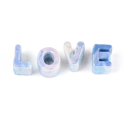 Rainbow Iridescent Opaque Acrylic Beads OACR-P010-22B-01-1