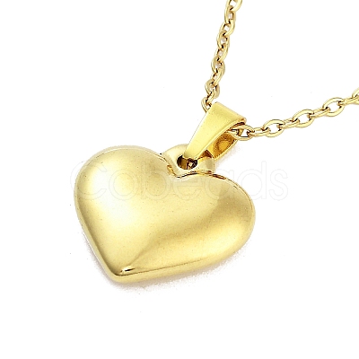 Heart 304 Stainless Steel Pendant Necklaces NJEW-G083-01B-G-1