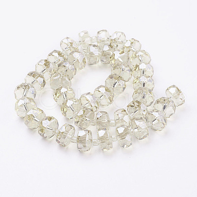 Electroplate Glass Beads Strands EGLA-J145-PL10mm-B08-1